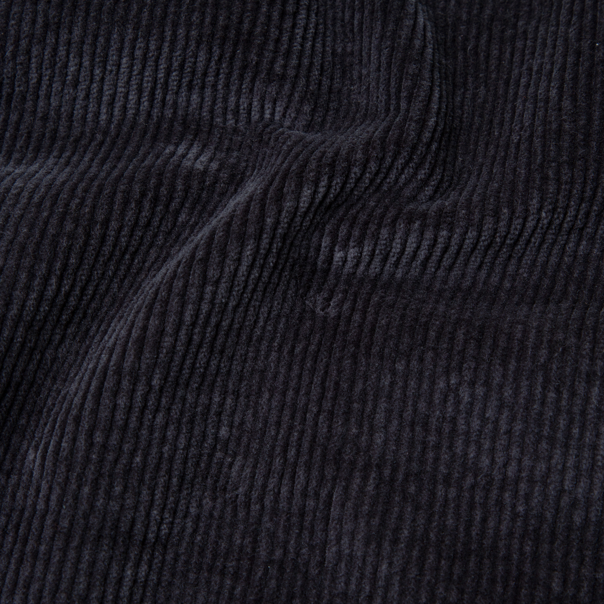 Corduroy Snap Overshirt Black close up fabric