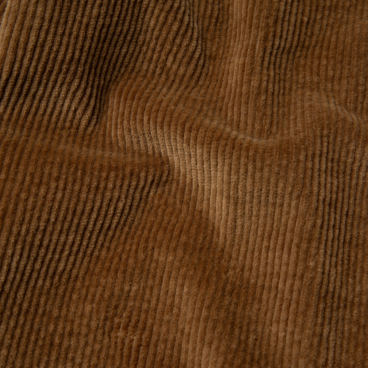 Corduroy Snap Overshirt Umber close up fabric