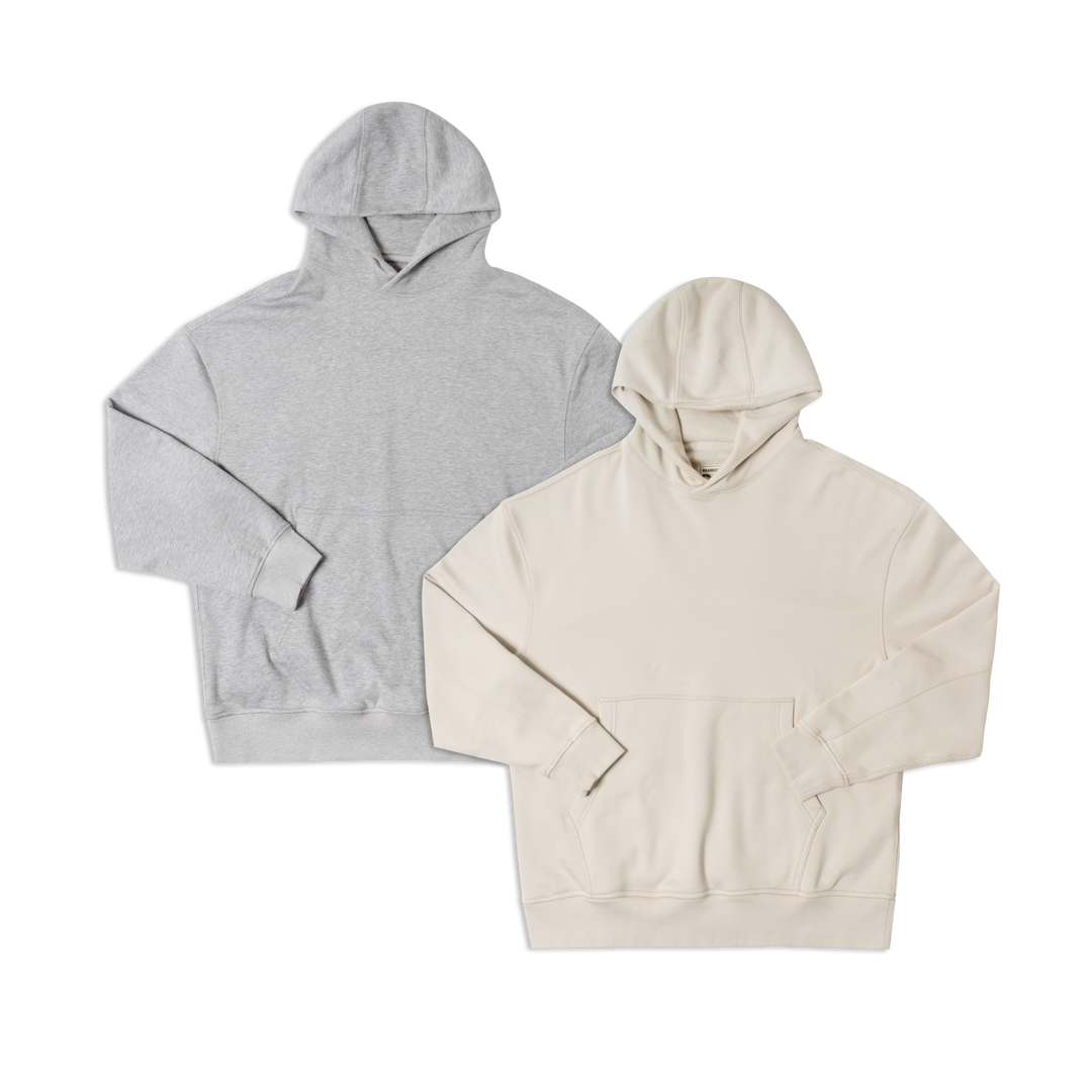 Core Hoodie 2pk in Heather Grey and Bone