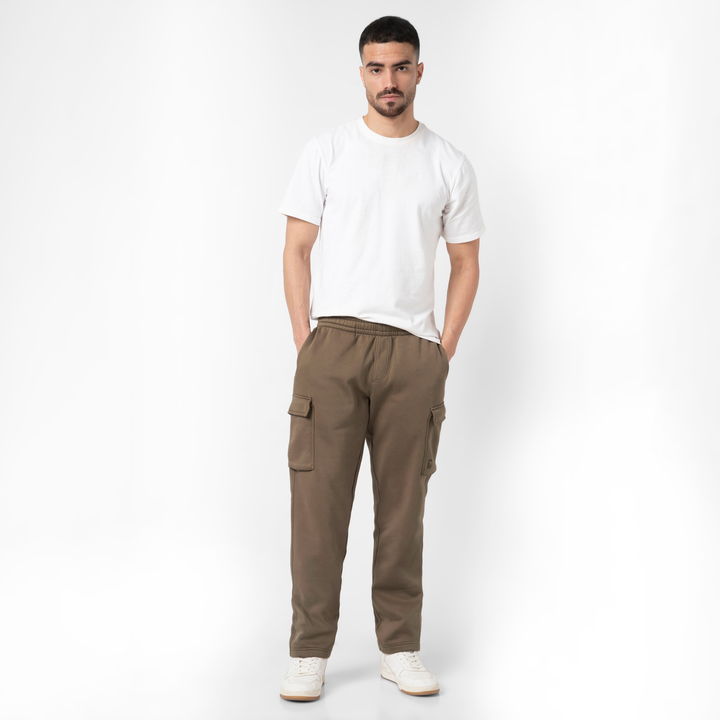 Core Cargo Pant Driftwood full body on model