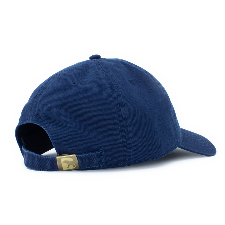 Bearbottom Dad Hat Navy back with metal buckle