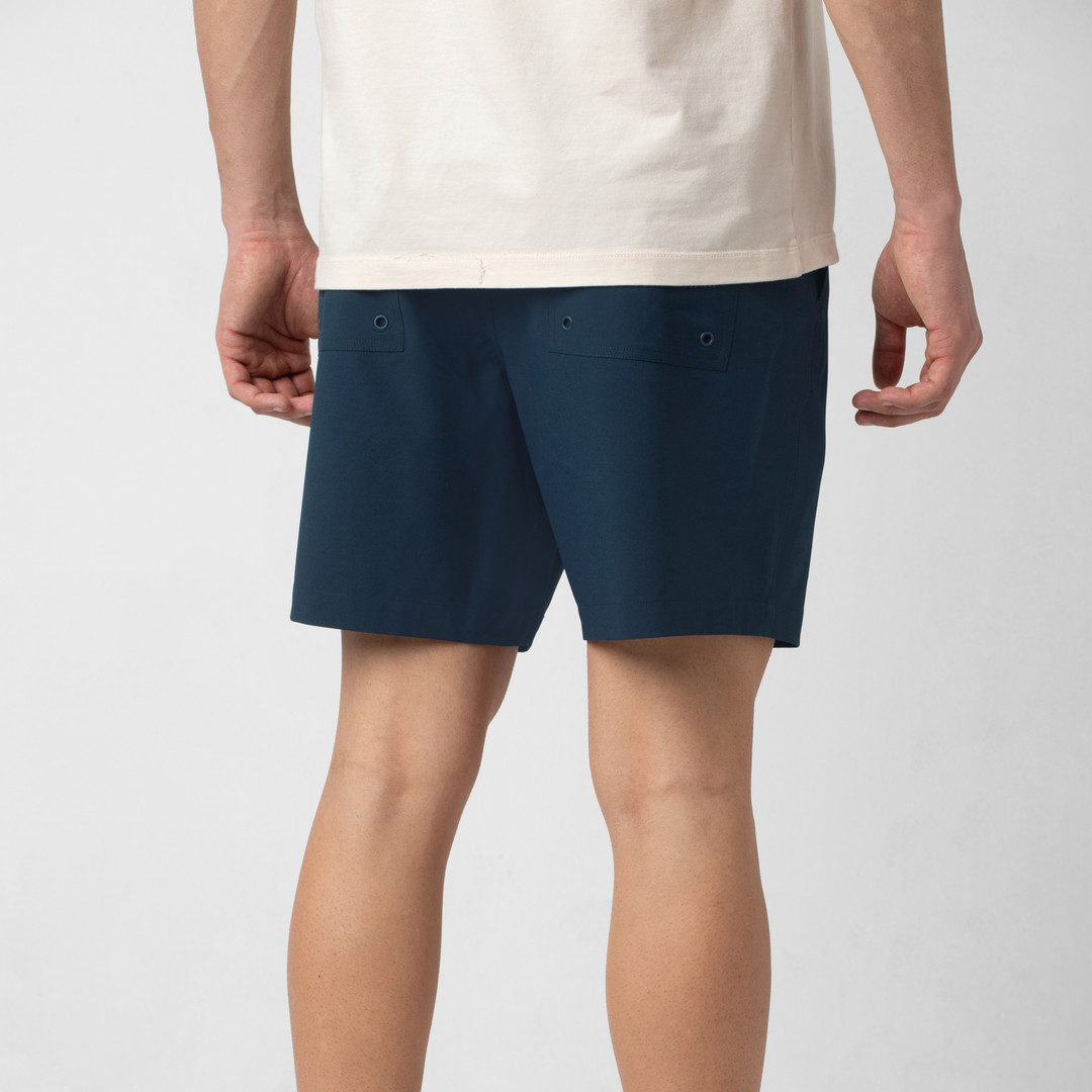 Deck Short 7" Navy back on model