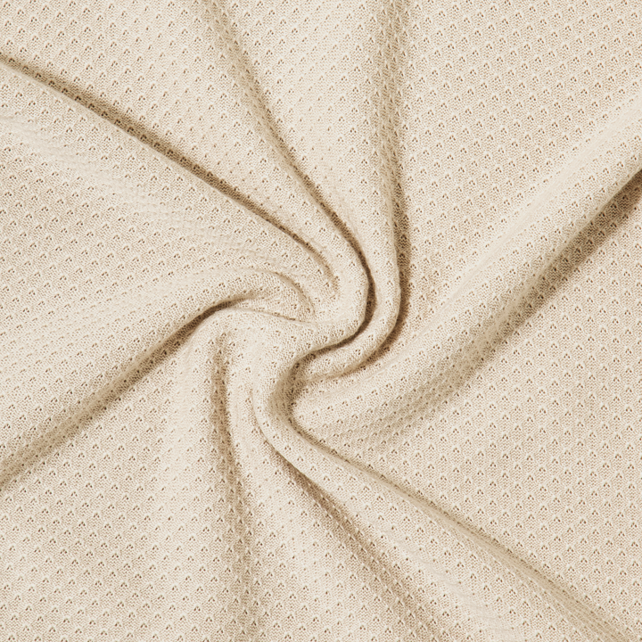 Diamond Knit Sweater Polo Bone fabric detail