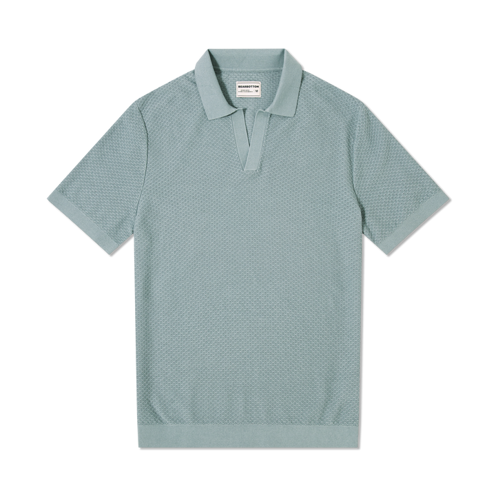 Diamond Knit Sweater Polo Shark front flat