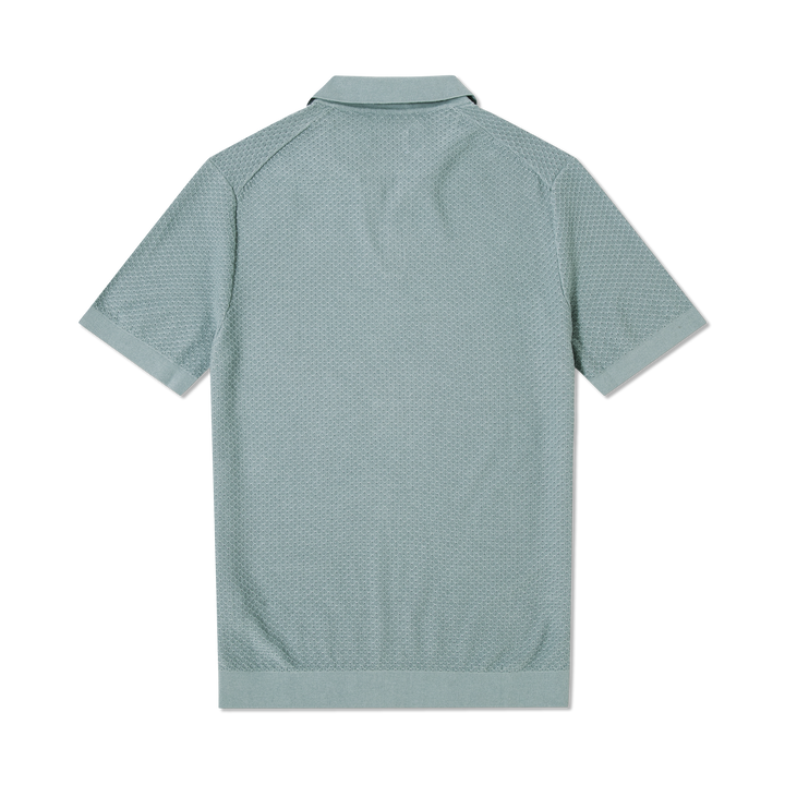 Diamond Knit Sweater Polo Shark back flat