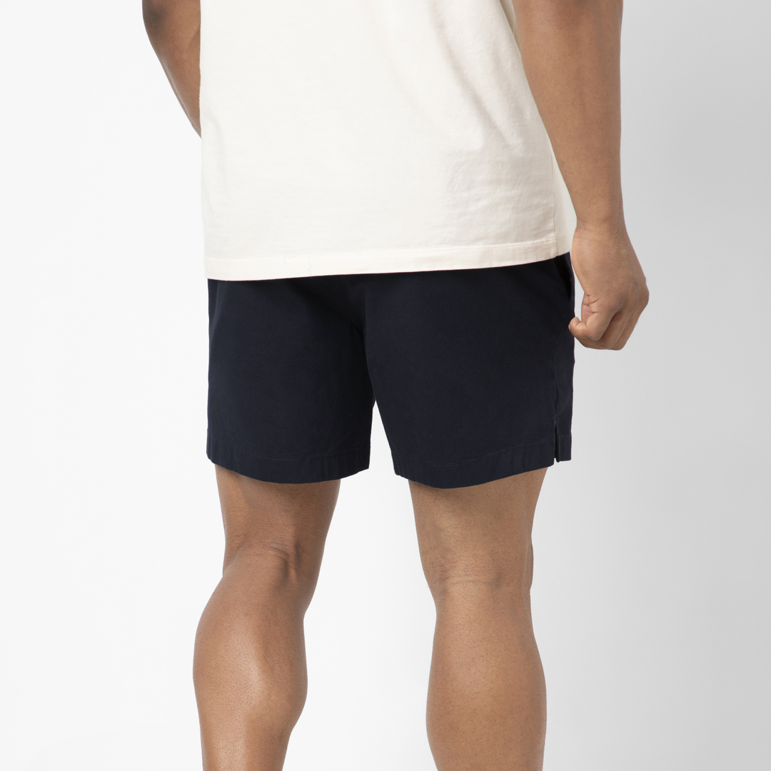 Drawstring Short 5.5" Navy back on model