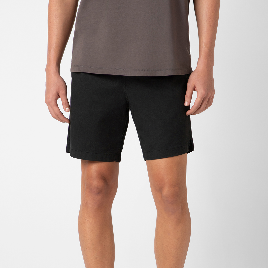 Drawstring Short 7" Black front on model