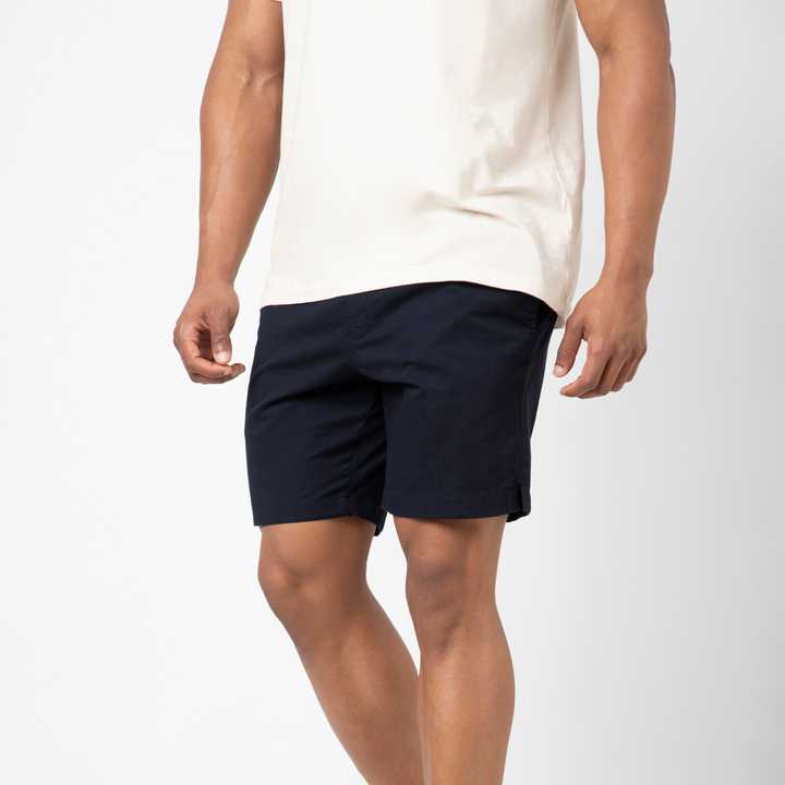 Drawstring Short 7" Navy side on model