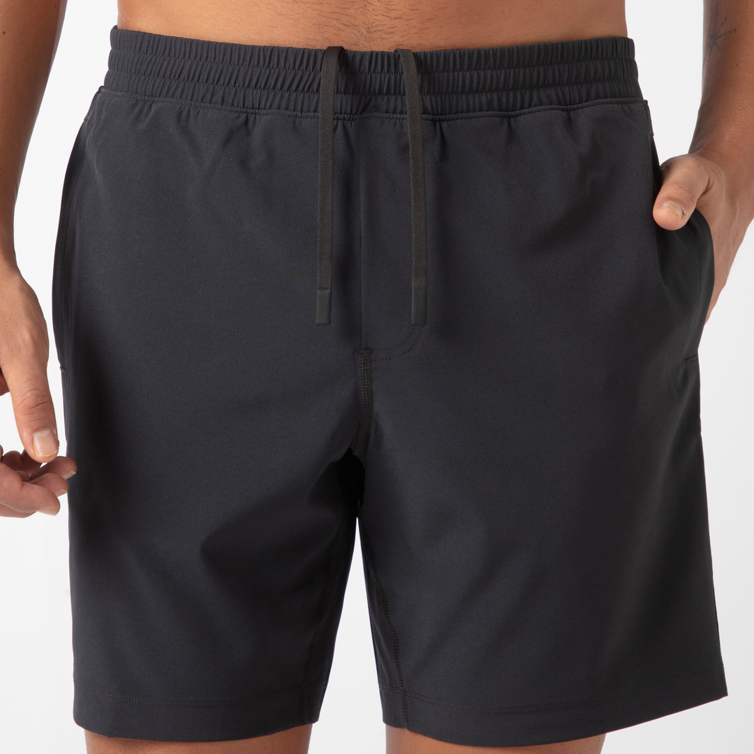 Drifter Short Lined 7 Black close up front on model