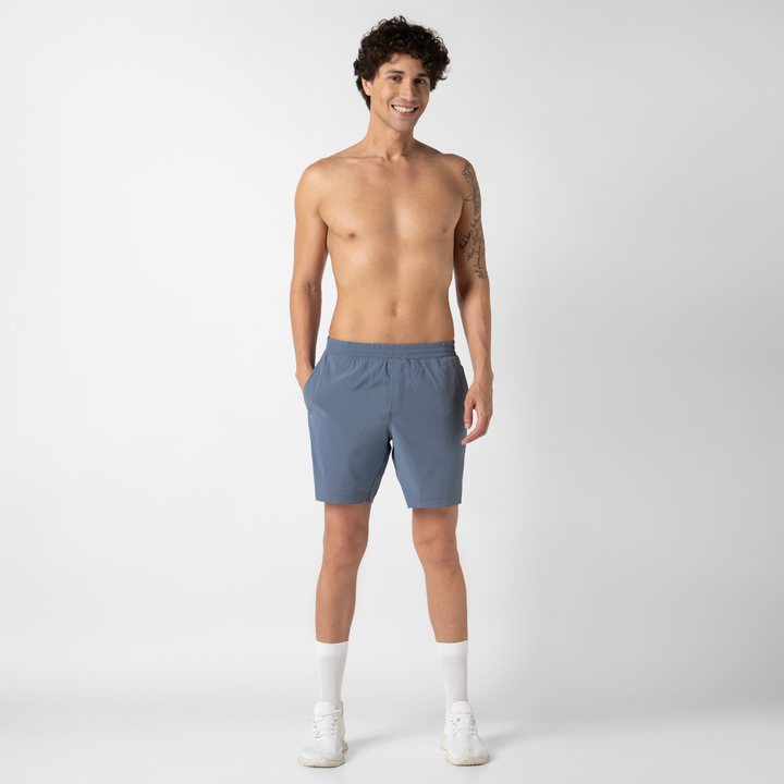 Drifter Short Lined 7 Blue Jay full body on model