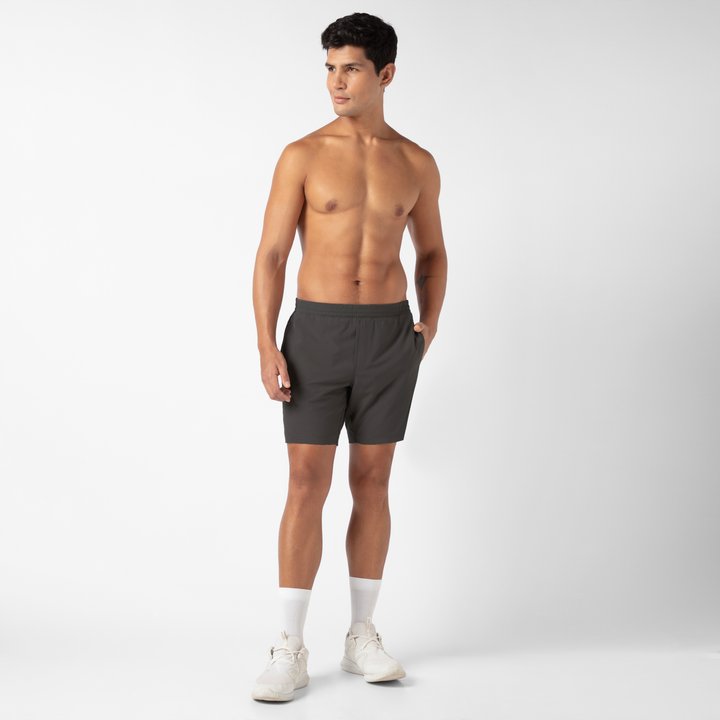 Drifter Short Lined 7 Dark Grey full body on model