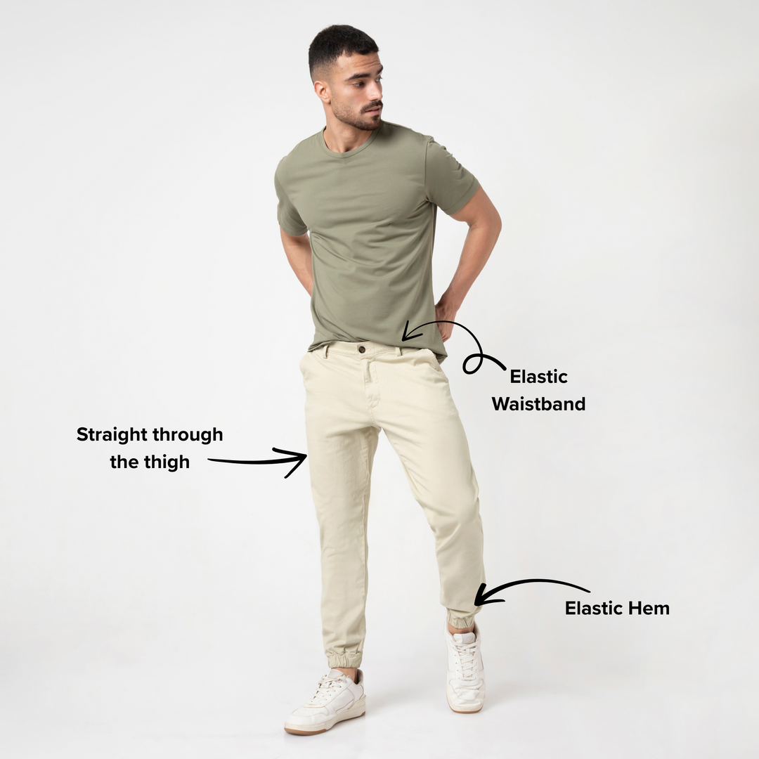 Stretch Jogger in Stone