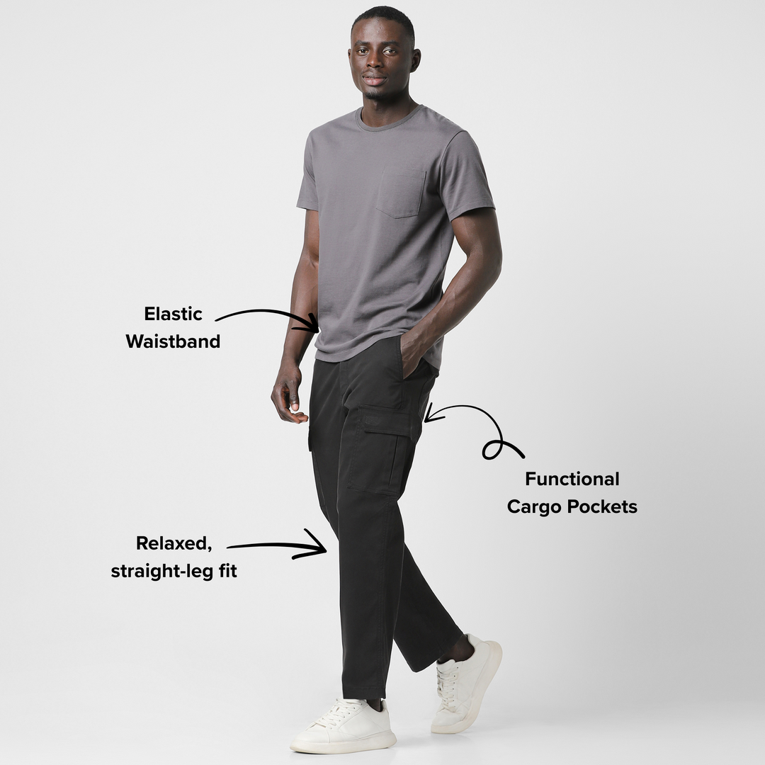 Stretch Cargo Pant in Black