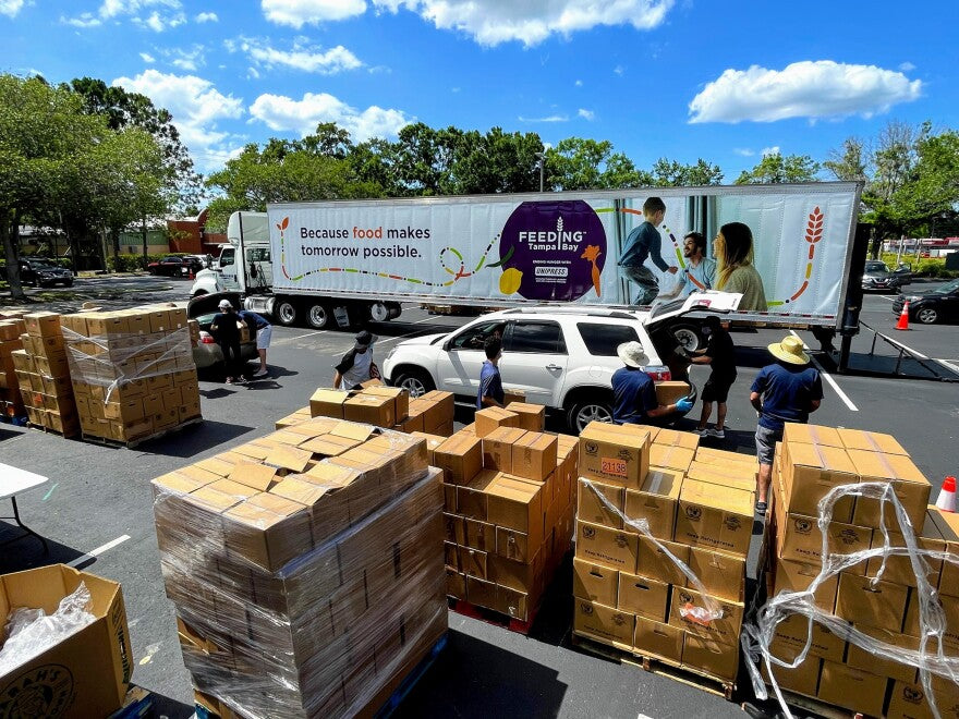 Feeding Tampa Bay Boxes of Donations