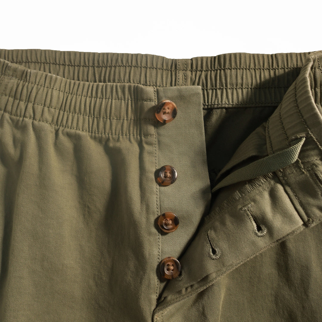 Stretch Utility Pant Fern button detail