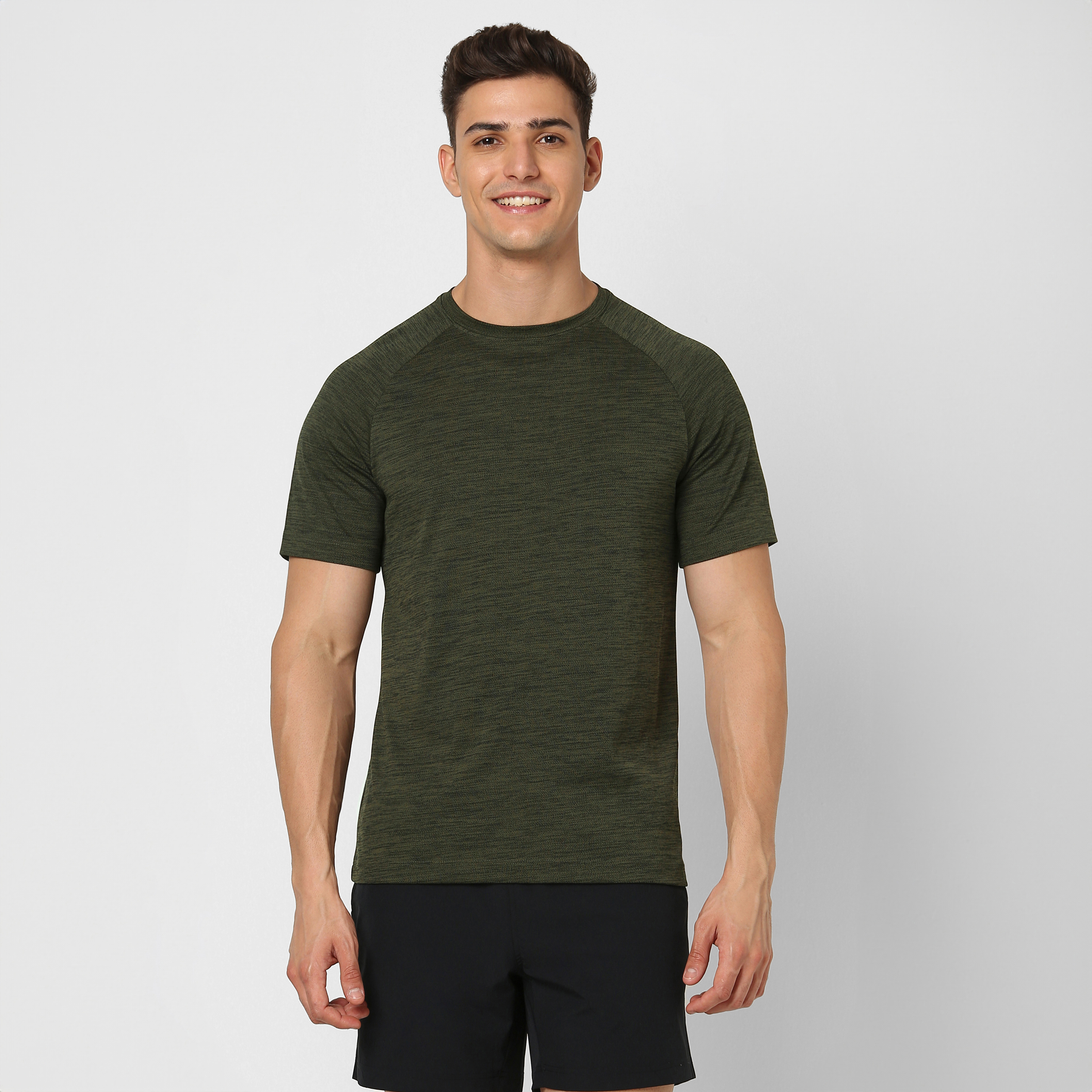 Flex Tee Army Green front on model