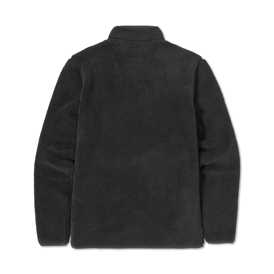 Full-Zip Sherpa Jacket Black back flat