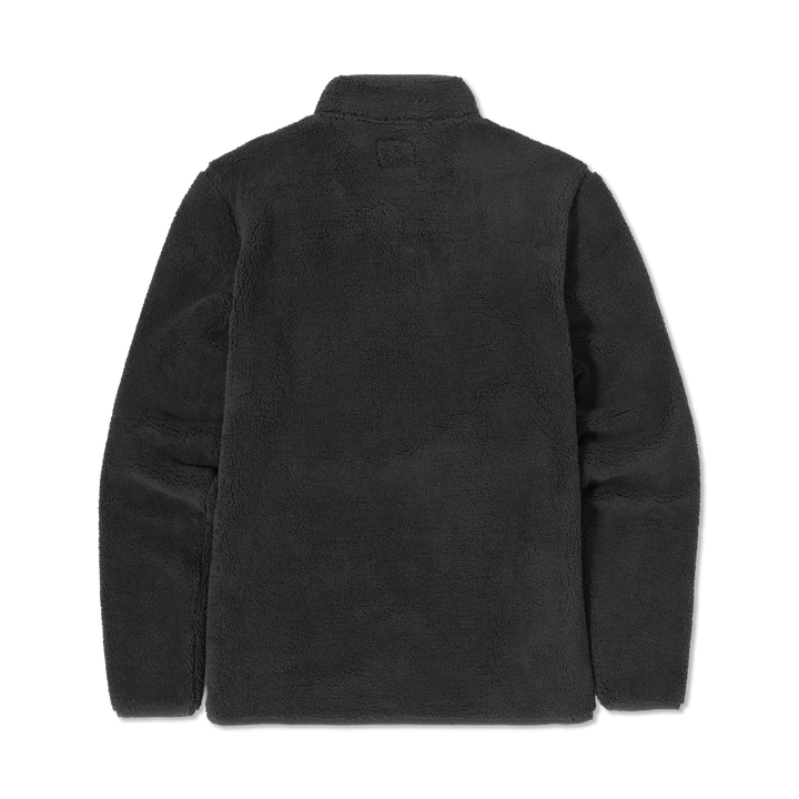 Full-Zip Sherpa Jacket Black back flat
