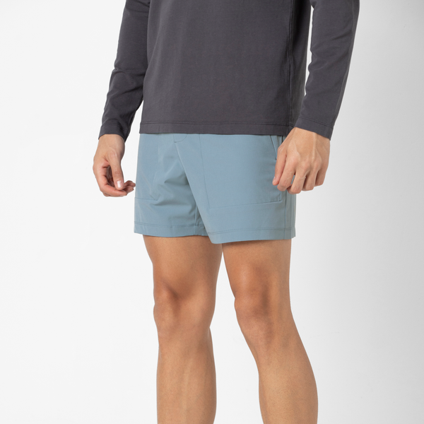 Guide Short 5" Dusty Blue side on model