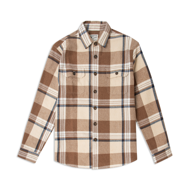 Heavyweight Flannel Overshirt Mocha Indigo front