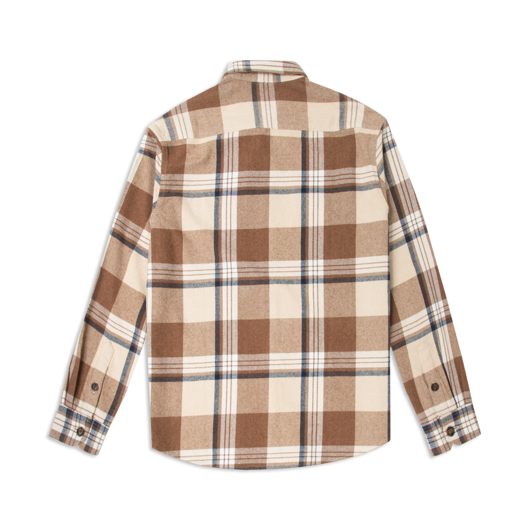 Heavyweight Flannel Overshirt Mocha Indigo back