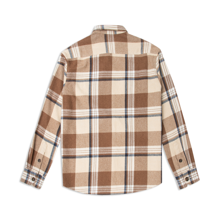 Heavyweight Flannel Overshirt Mocha Indigo back