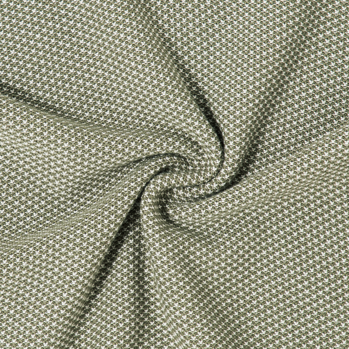 Honeycomb Sweater Polo Fern fabric detail