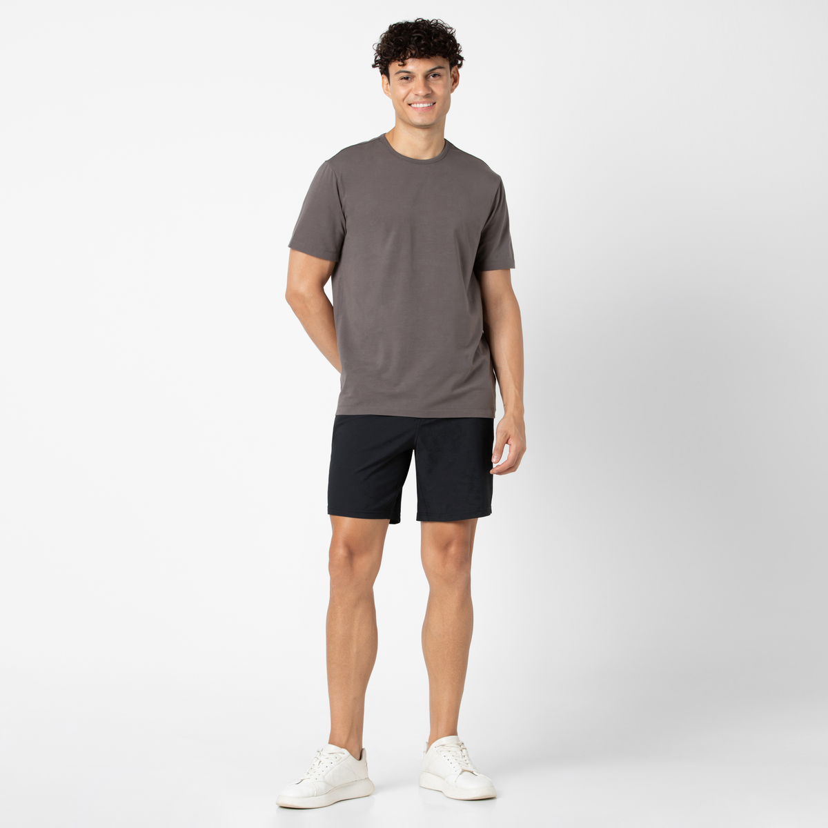 Hybrid Short 7" Black full body on model