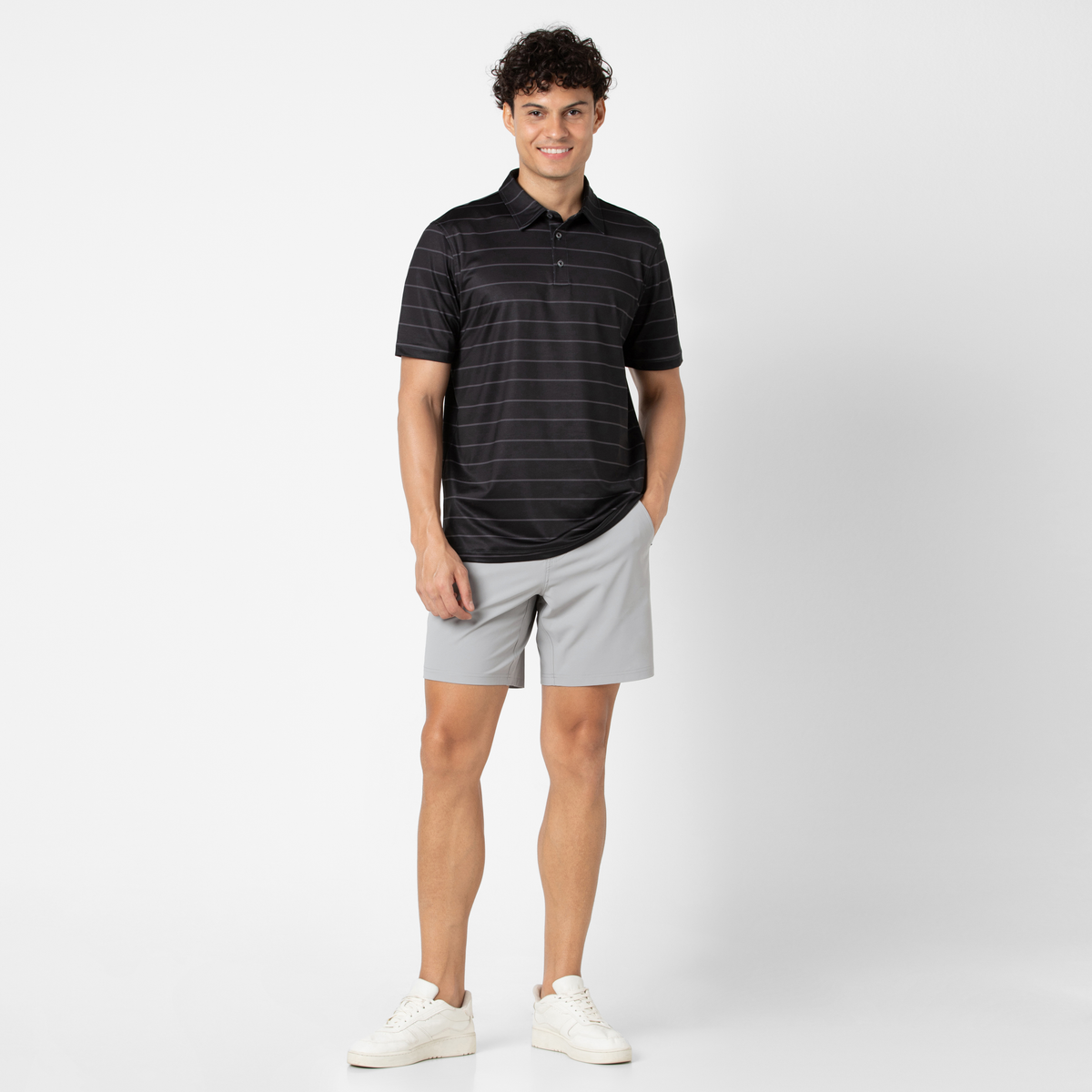 Hybrid Short 7" Grey full body on model