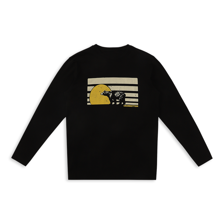 Natural Dye Graphic Long Sleeve - Cali Bear front with sunset bear graphic & bearbottom logo