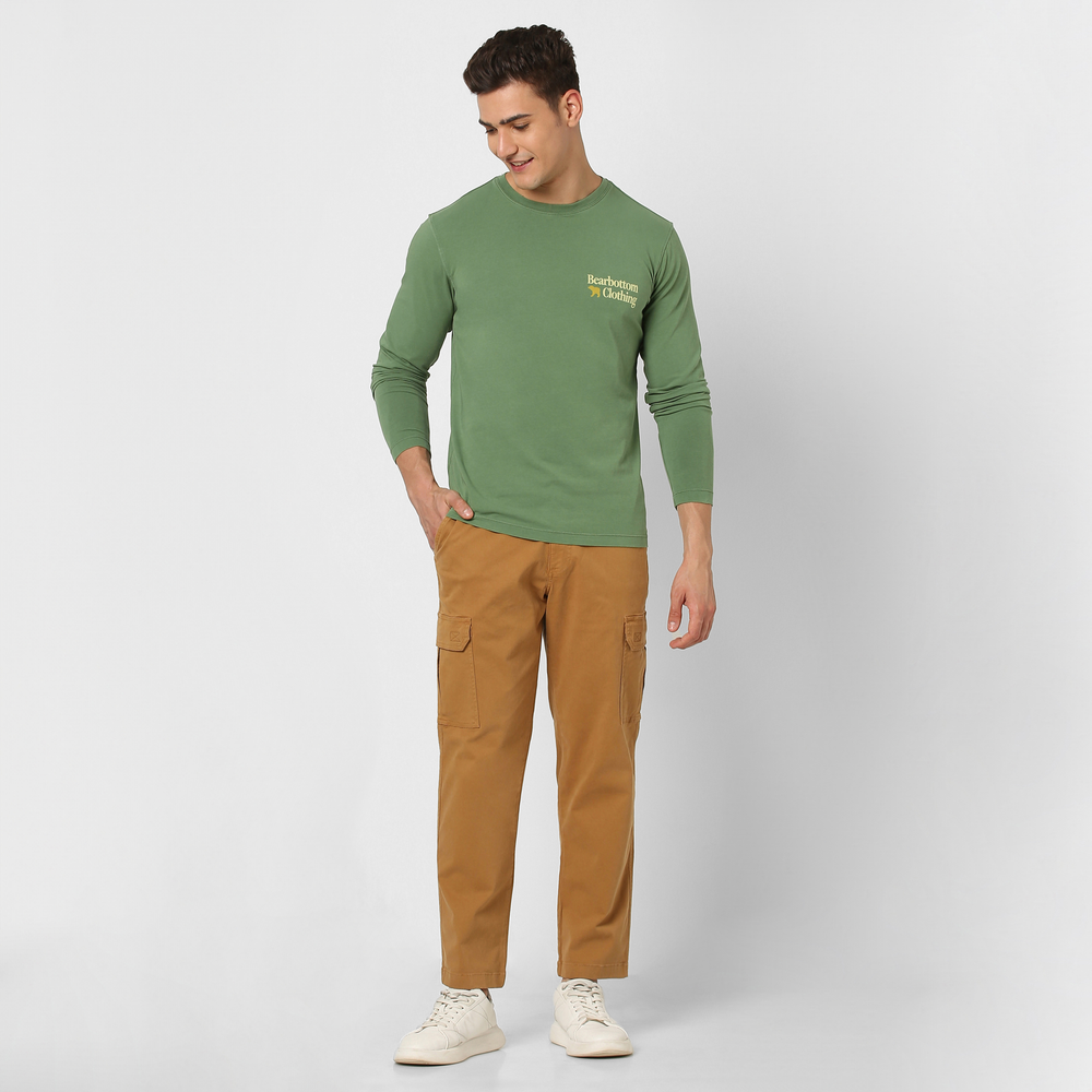 Natural Dye Graphic Long Sleeve Sun Bear full body on model
