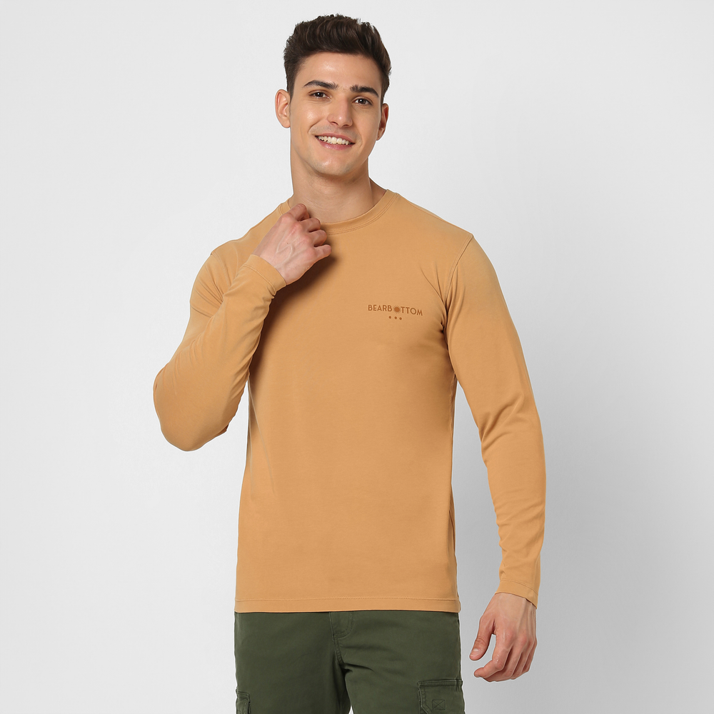 Natural Dye Graphic Long Sleeve Surf City front on model