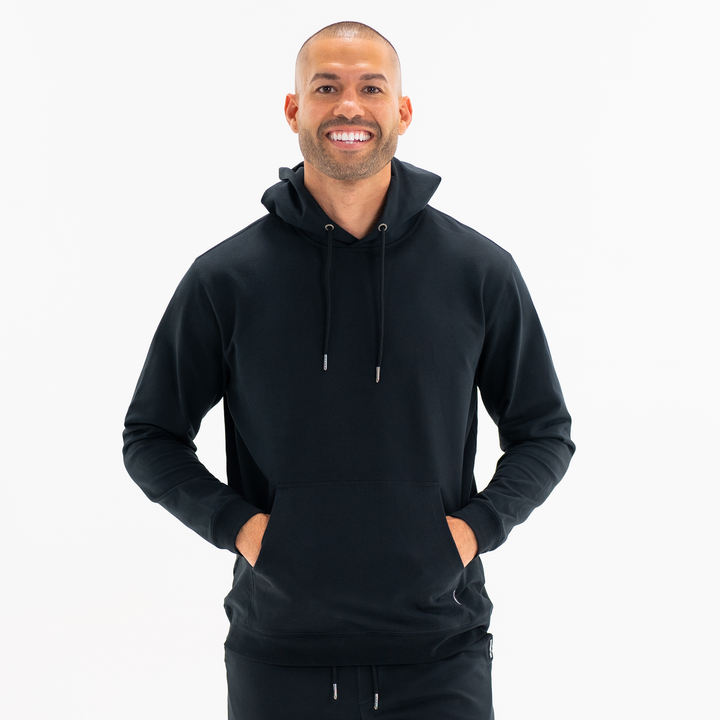 Lounge Hoodie Black front on model