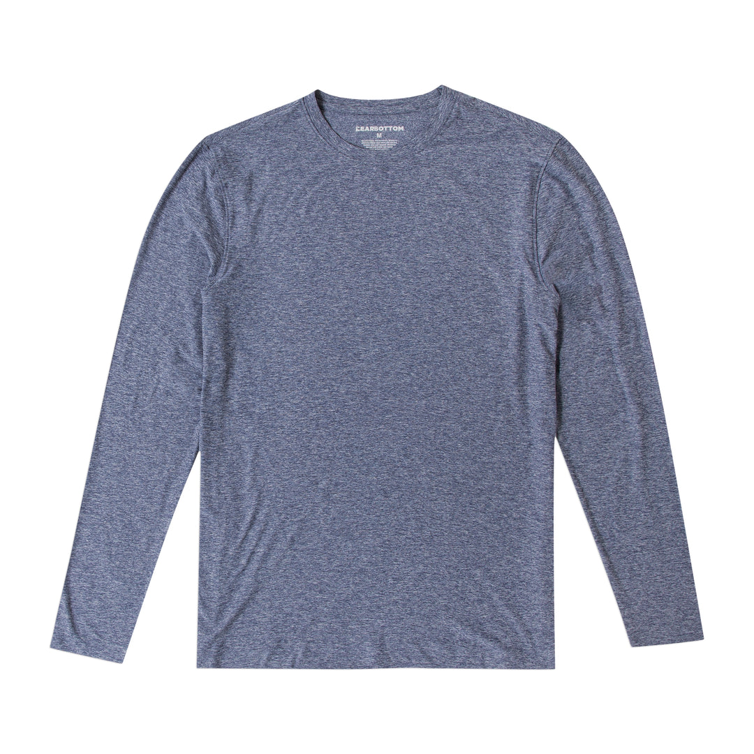 Long Sleeve Tech Tee Navy front flat