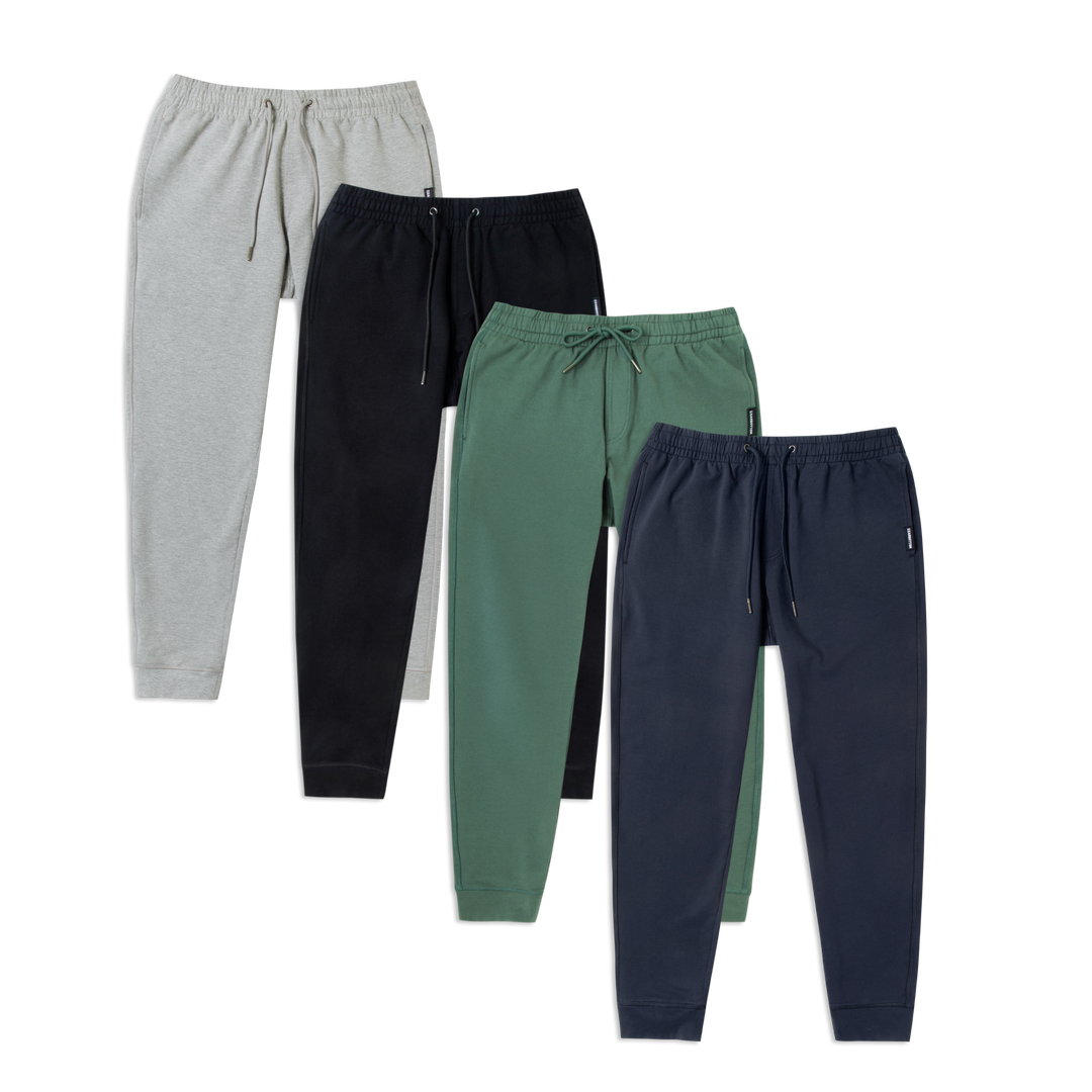 Lounge Jogger 4 pack in Heather Grey, Black, Dark Sage and Navy 