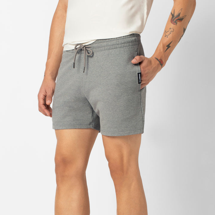 Lounge Short 5 Heather Grey side on model