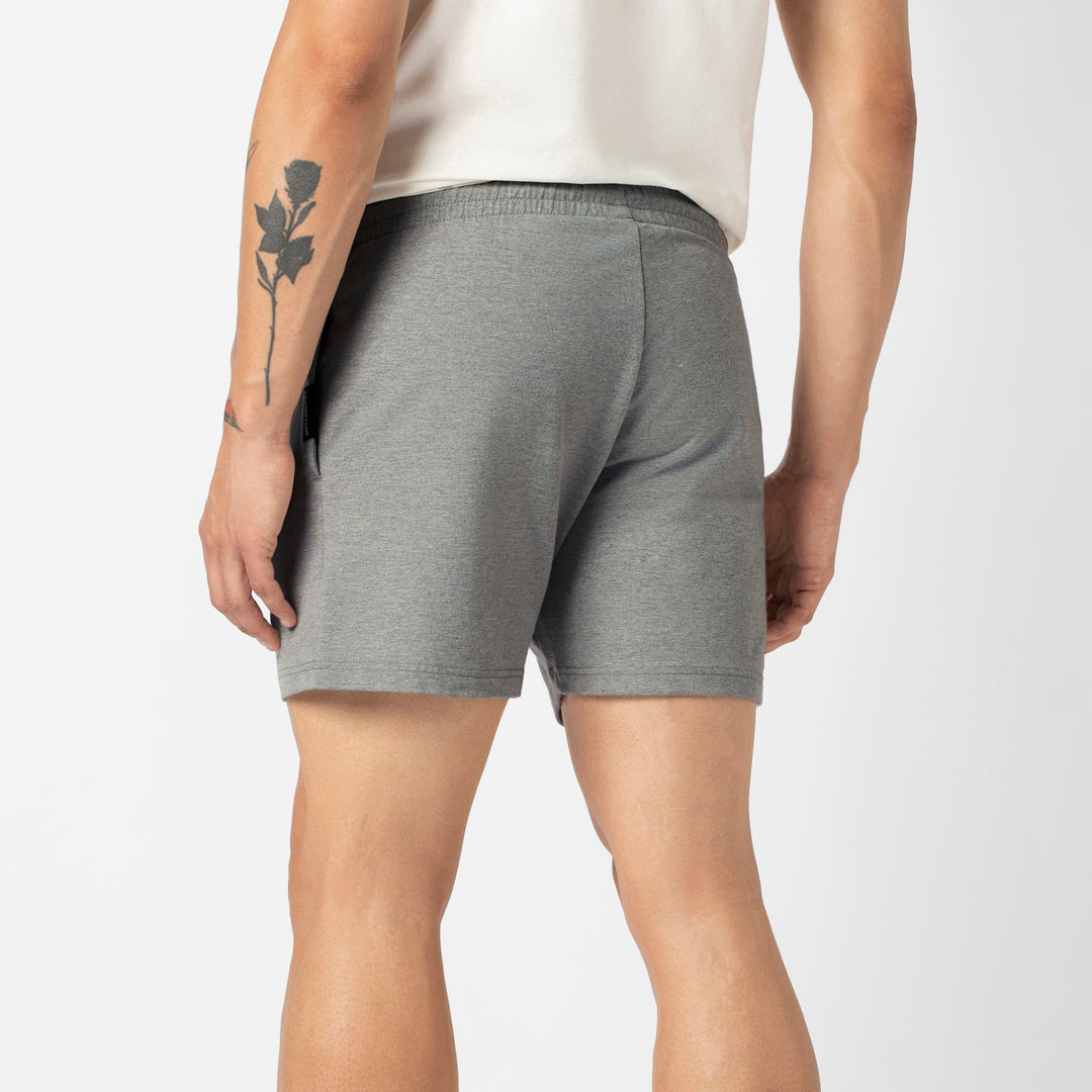 Lounge Short 5 Heather Grey back on model