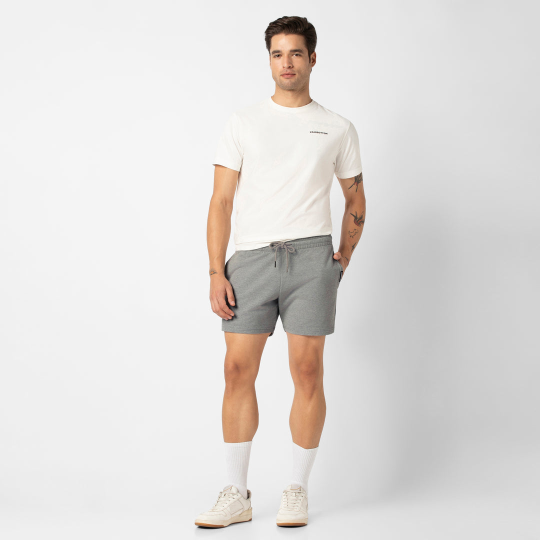 Lounge Short 5 Heather Grey full body on model