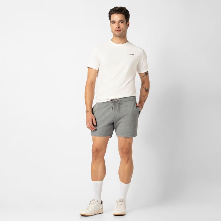 Lounge Short 5 Heather Grey full body on model