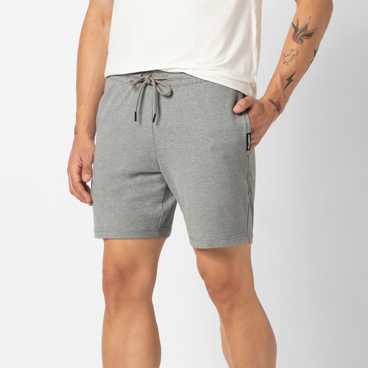 Lounge Short 7 Heather Grey side on model