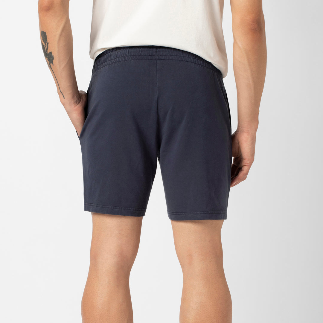 Lounge Short 7 Navy back on model
