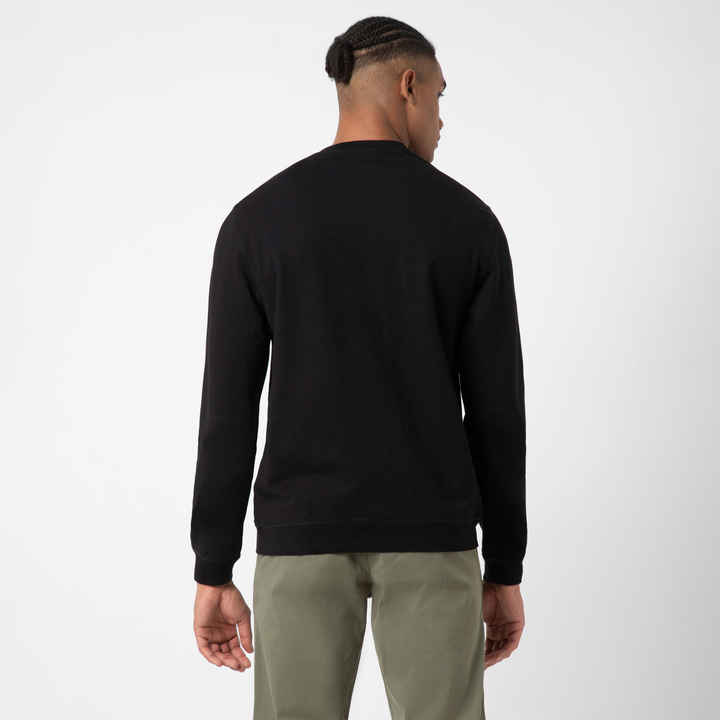 Lounge Crewneck Black back on model