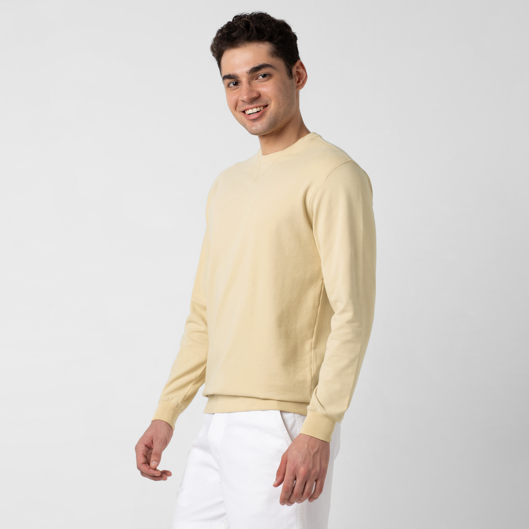 Lounge Crewneck Khaki side on model