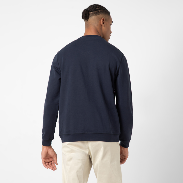 Lounge Crewneck Navy back on model