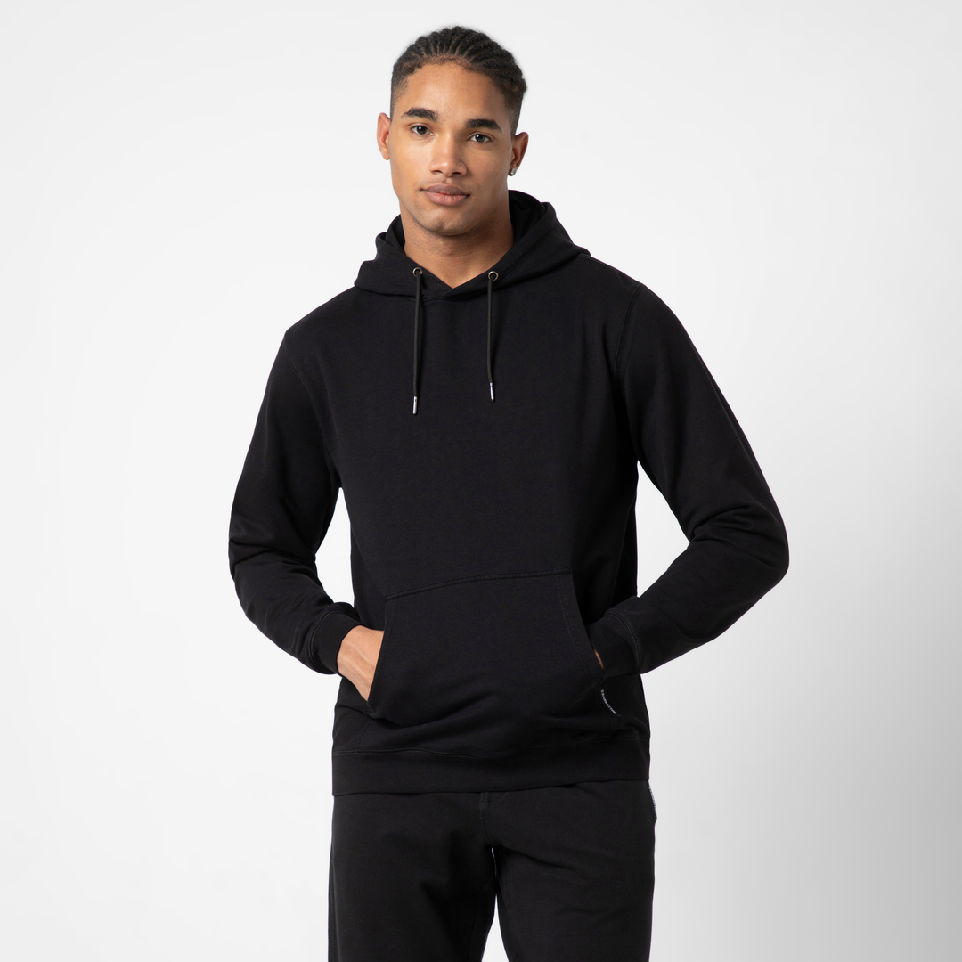 Lounge Hoodie Black front on model