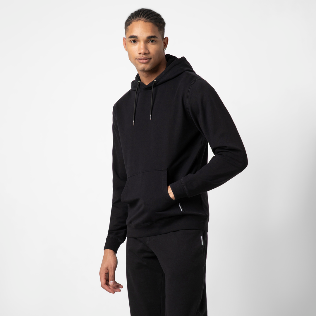 Lounge Hoodie Black side on model