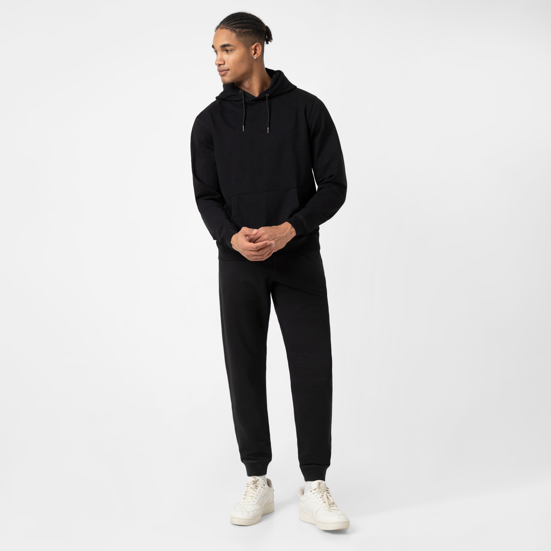 Lounge Hoodie Black full body on model