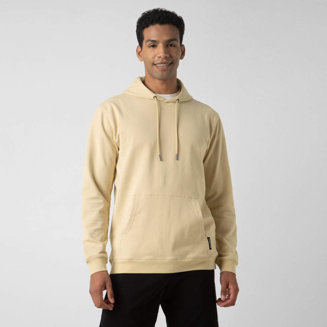 Lounge Hoodie Khaki front on model