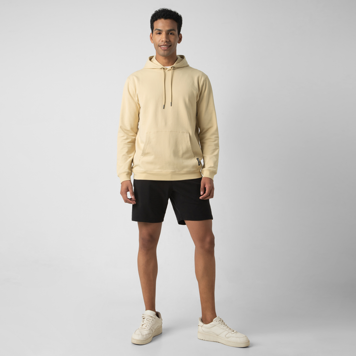 Lounge Hoodie Khaki full body on model