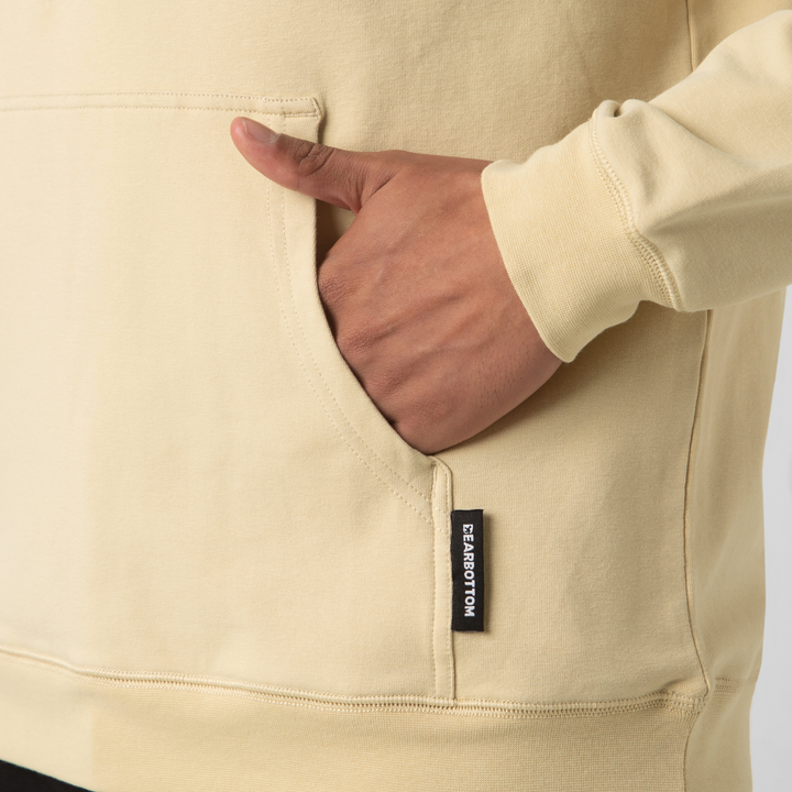 Lounge Hoodie Khaki close up pocket